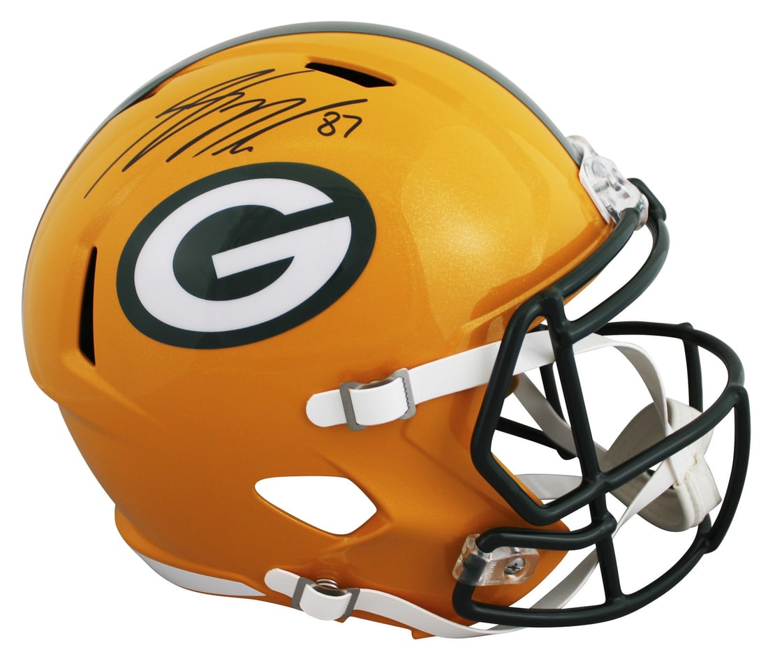 Jordy Nelson Signed Green Bay Packers Full Size Speed Helmet JSA Witness (1 of 3)