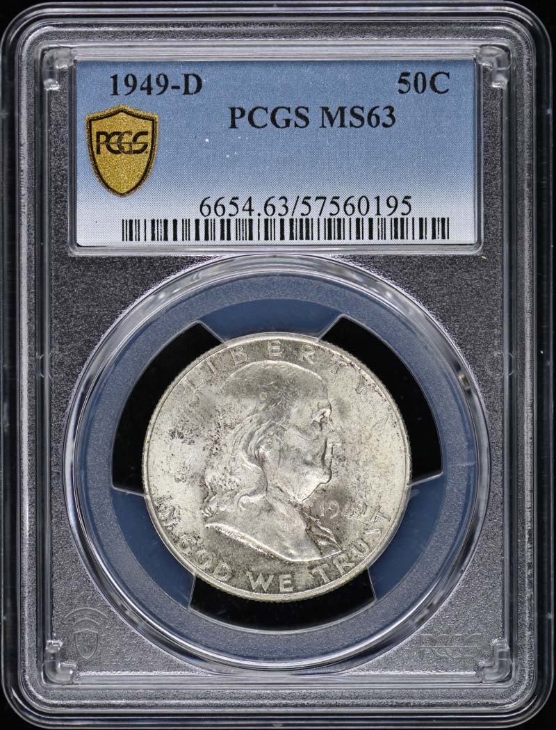 1949-D Franklin Half Dollar PCGS MS63 Uncirculated Coin (1 of 2)