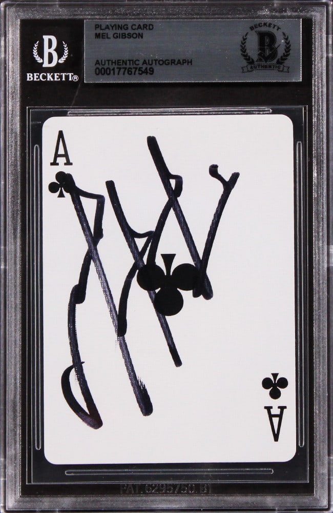 Mel Gibson Signed Ace Of Clubs Card Maverick Beckett Authenticated (1 of 2)