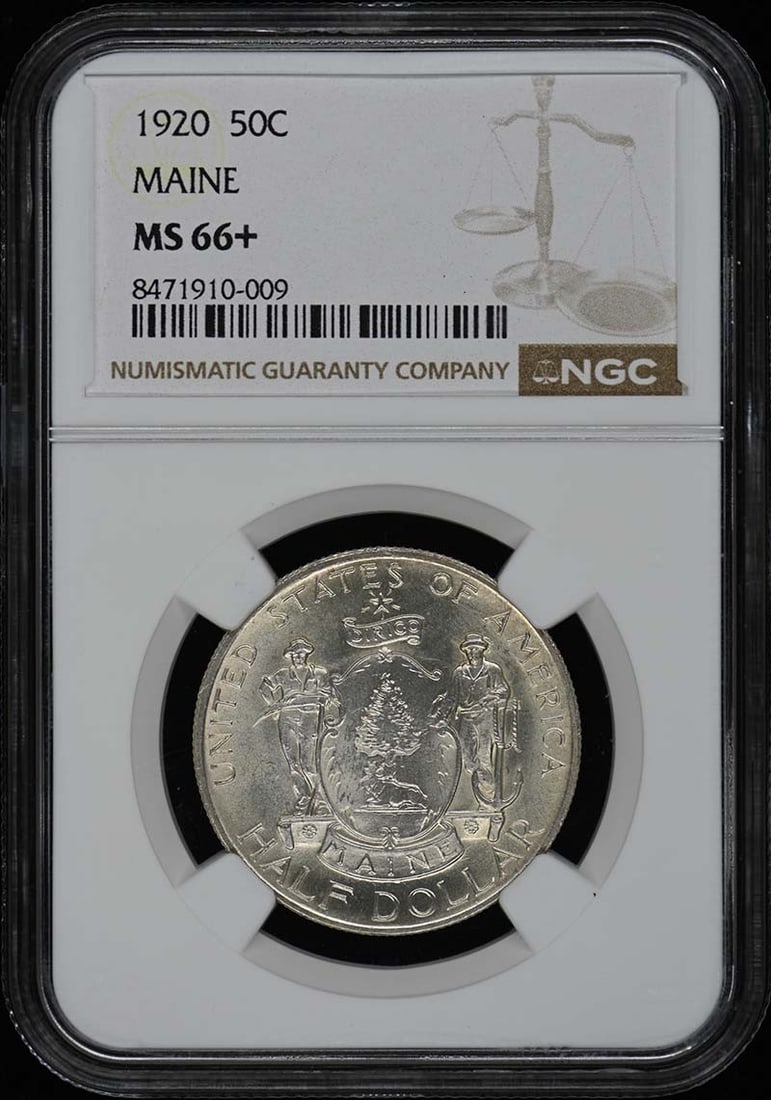 1920 Maine Silver Commemorative 50C NGC MS66+ (1 of 2)