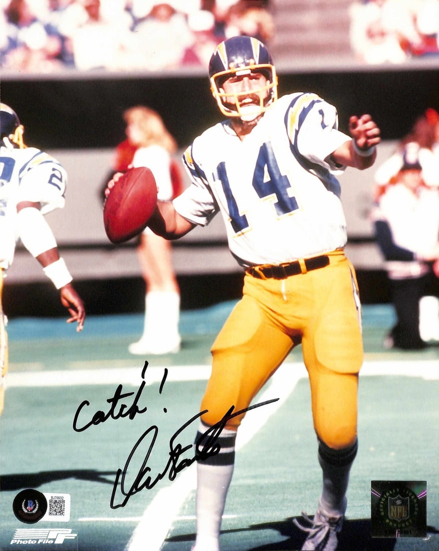 Dan Fouts Signed 8x10 Photo San Diego Chargers Beckett Certified Inscription Catch (1 of 1)