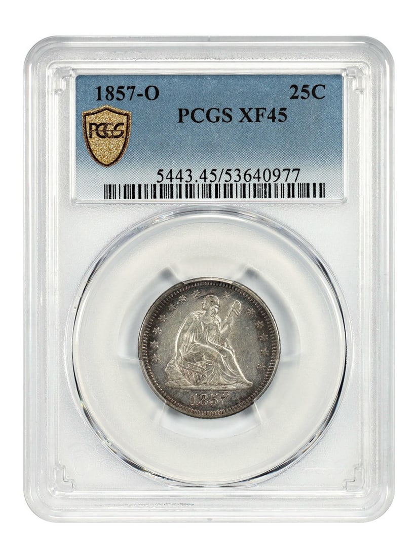 1857-O Liberty Seated Quarter PCGS XF45 New Orleans Mint (1 of 4)