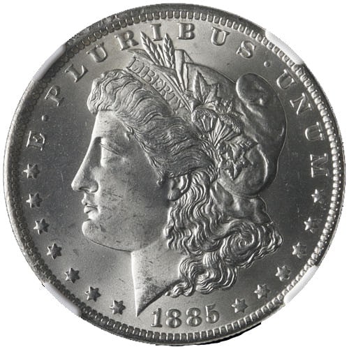 1885-O Morgan Silver Dollar NGC MS64 Blast White Uncirculated Coin (1 of 3)