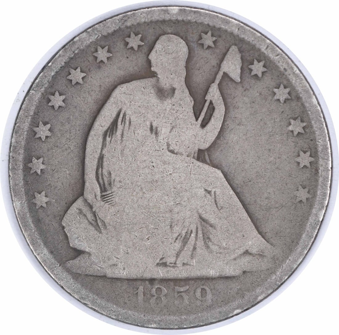 1859-O Liberty Seated Half Dollar 90% Silver Coin (1 of 2)
