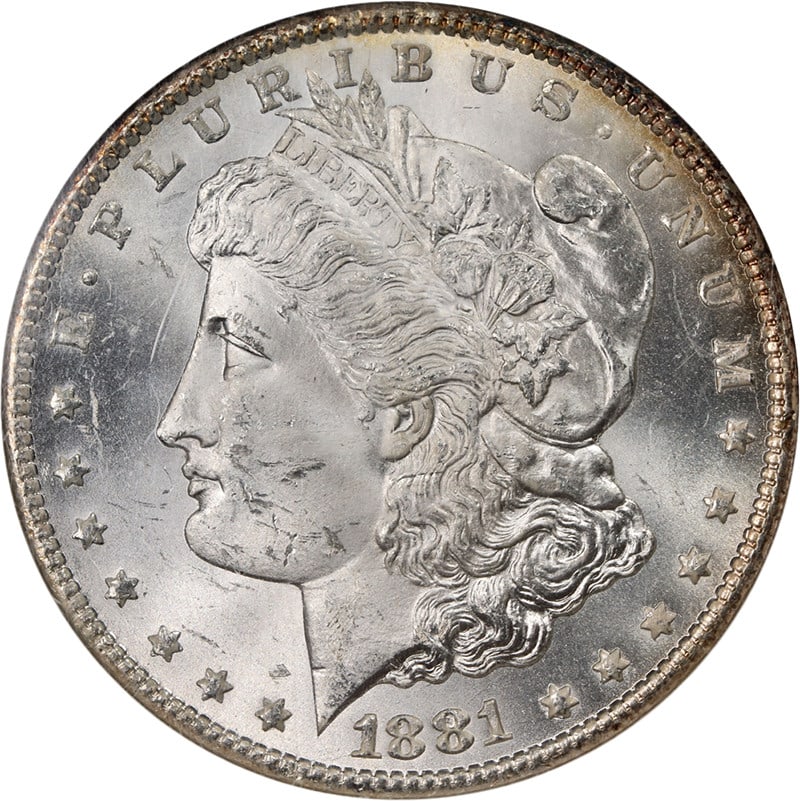 1881-CC Morgan Silver Dollar NGC MS63 Uncirculated Strong Eye Appeal (1 of 4)