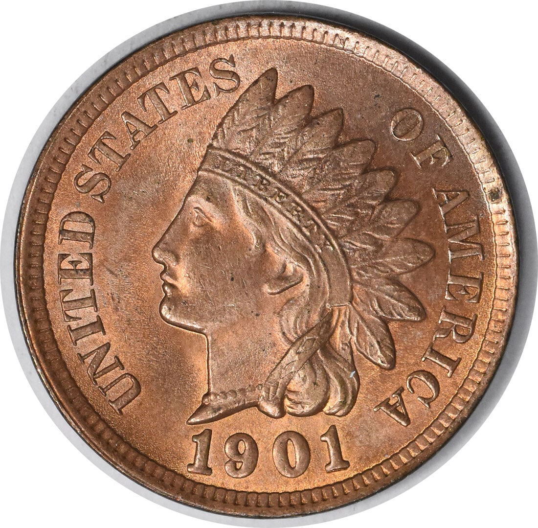 1901 Indian Head Cent RPD S-3 Choice BU+ Uncertified Copper (1 of 2)