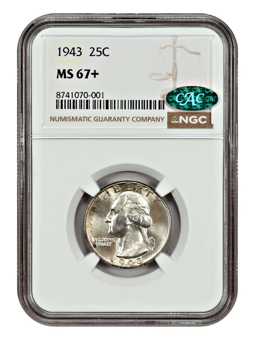 1943 Washington Quarter MS67 Plus NGC CAC Certified 25C Coin (1 of 4)