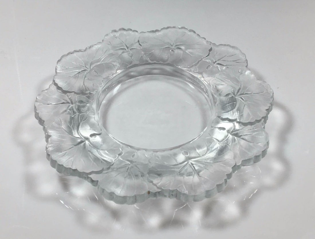 Lalique Crystal Ashtray Bowl Clear France Honfleur 5.5" (1 of 4)
