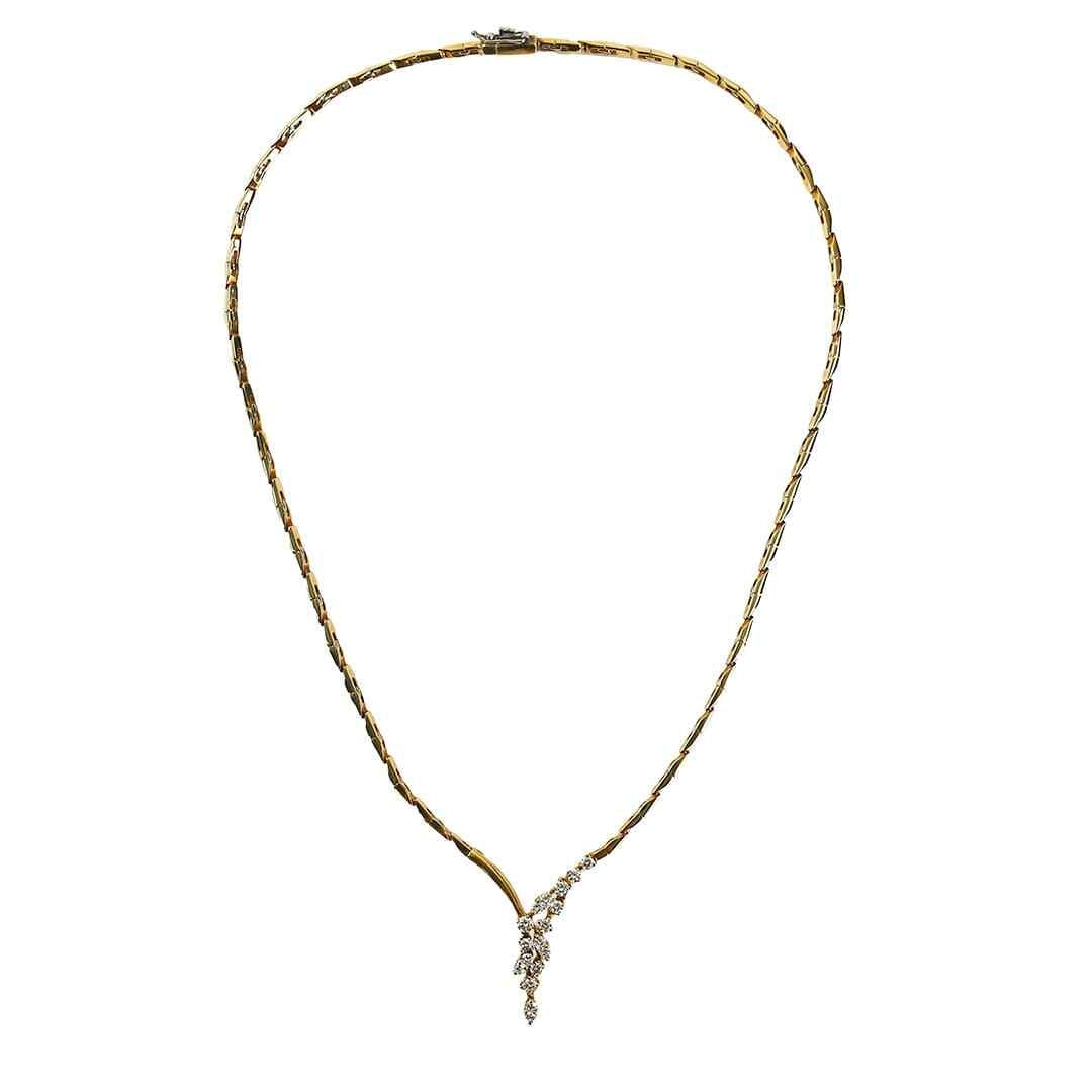14K Yellow Gold 0.75ct Diamond Chain Necklace Elegant Gift (1 of 6)