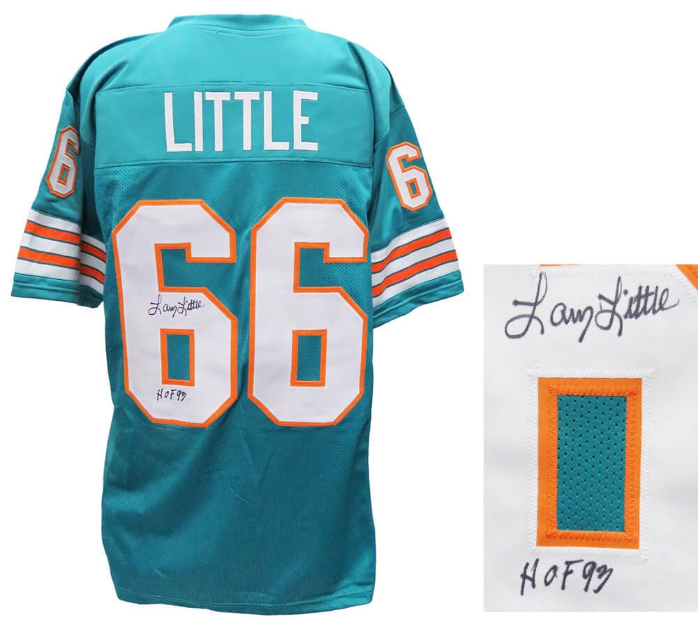 Larry Little Signed Miami Dolphins Teal Throwback Jersey HOF 93 (1 of 2)