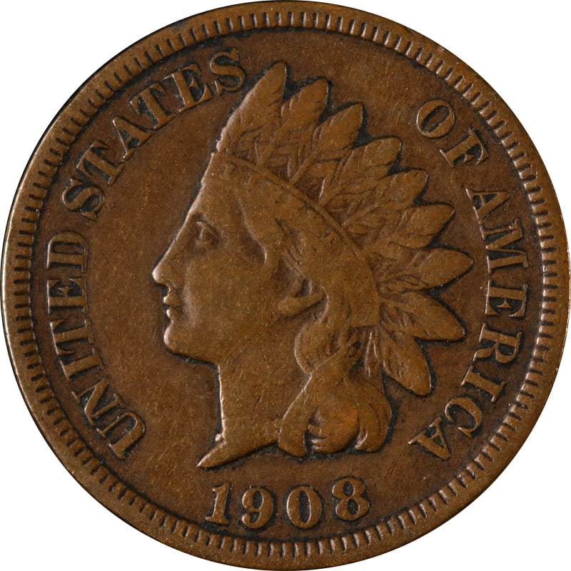 1908-S Indian Cent Copper Coin Circulated San Francisco Mint (1 of 2)