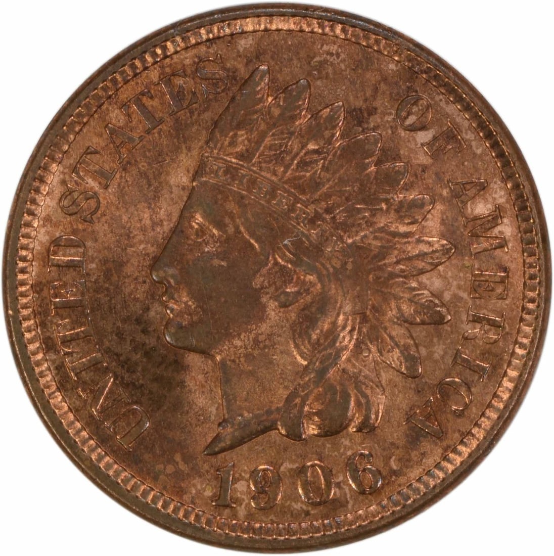 1906 Indian Head Cent Choice BU Uncertified Copper Coin (1 of 2)