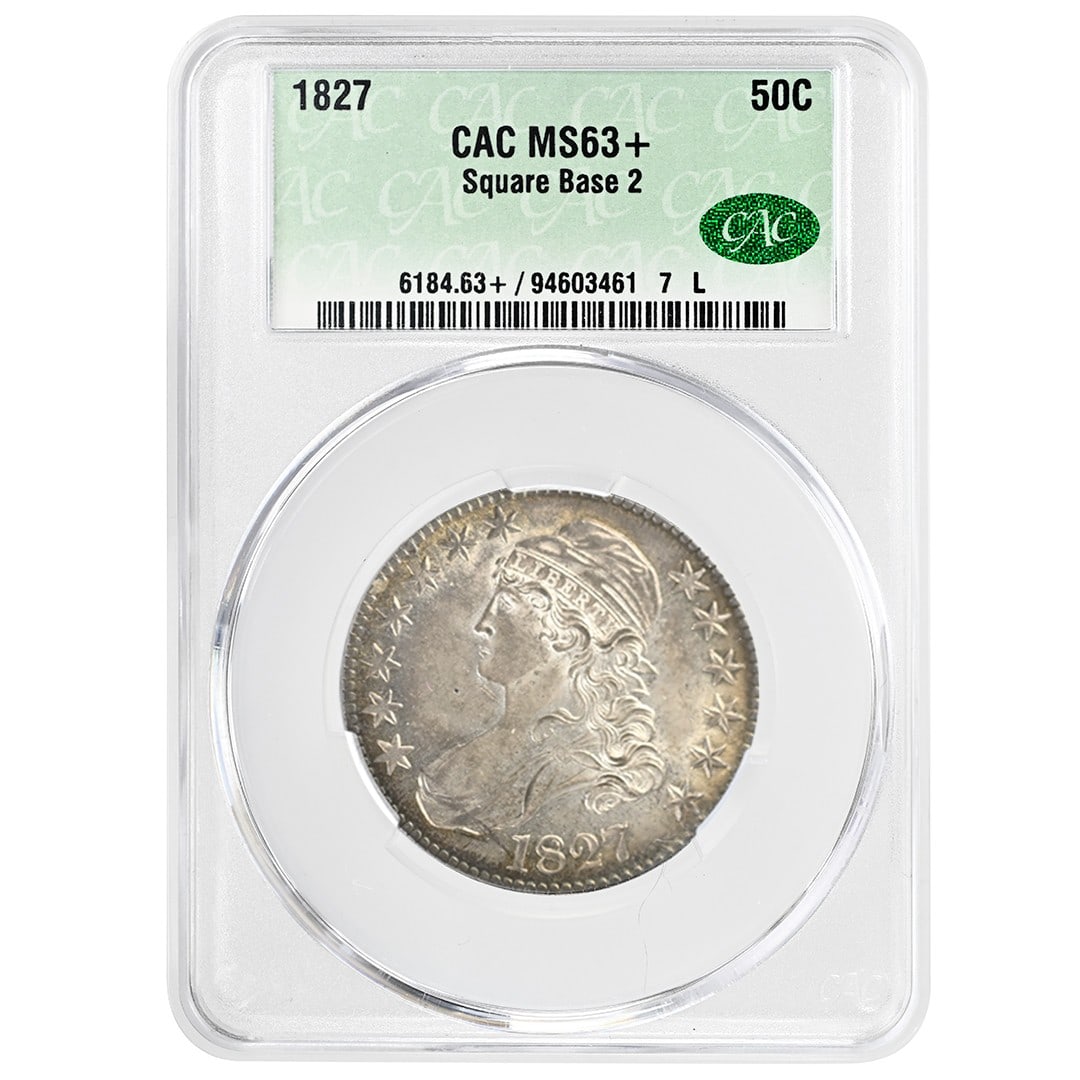 1827 Capped Bust Half Dollar CACG MS63+ Rare Uncirculated Coin (1 of 4)
