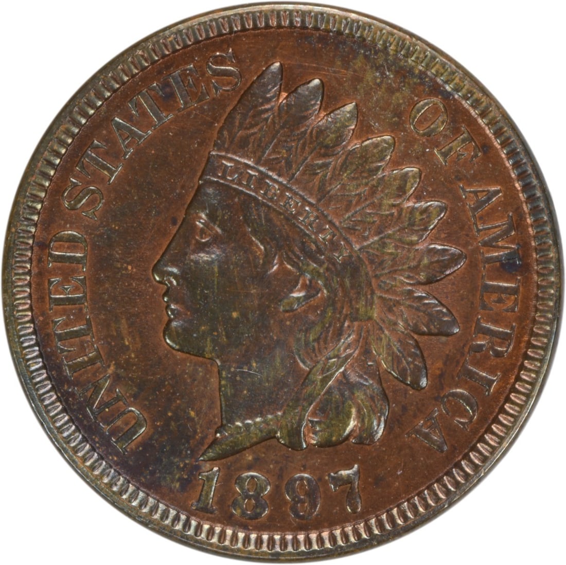 1897 Indian Head Cent BU Uncertified Copper Coin Km 90a (1 of 2)