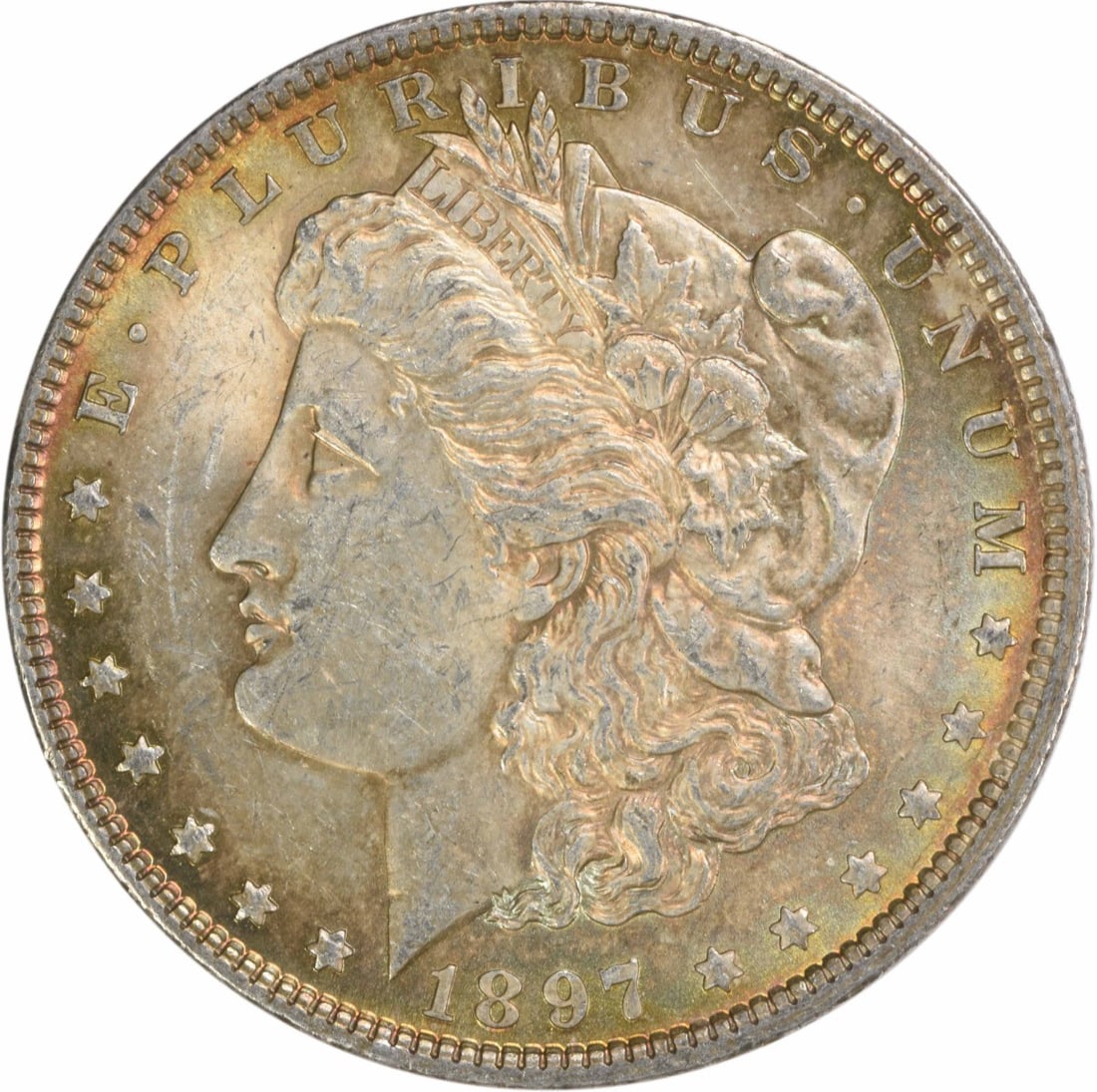 1897 Morgan Silver Dollar Choice BU Uncertified Toned Coin (1 of 2)