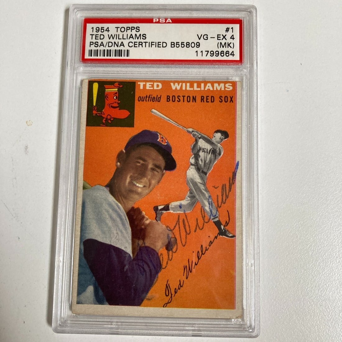 1954 Topps Ted Williams #1 Signed Baseball Card PSA Authenticated (1 of 3)