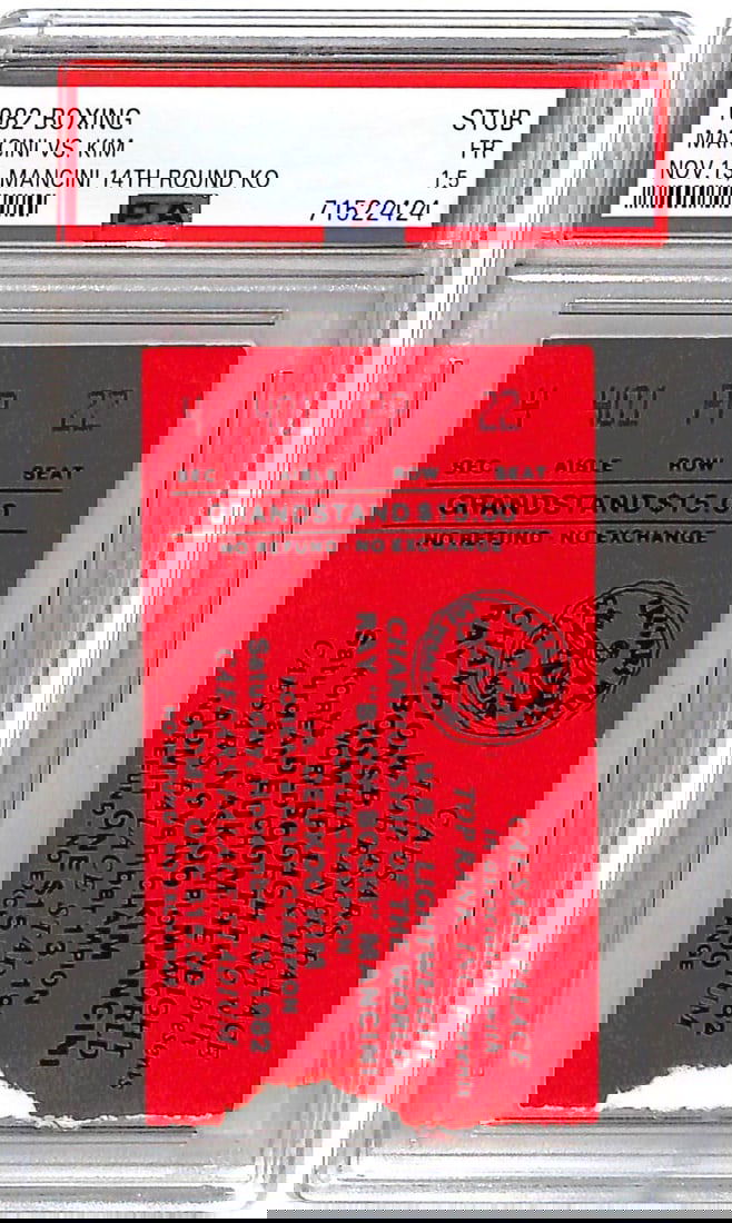 1982 Duk-Koo Kim vs Ray Mancini Boxing Ticket Stub PSA Authenticated (1 of 3)