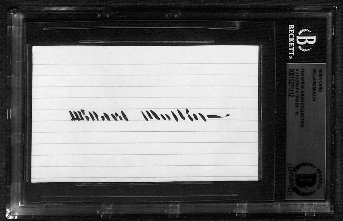 Willard Mullin Signed 3x5 Index Card Beckett Authenticated Baseball Art (1 of 1)