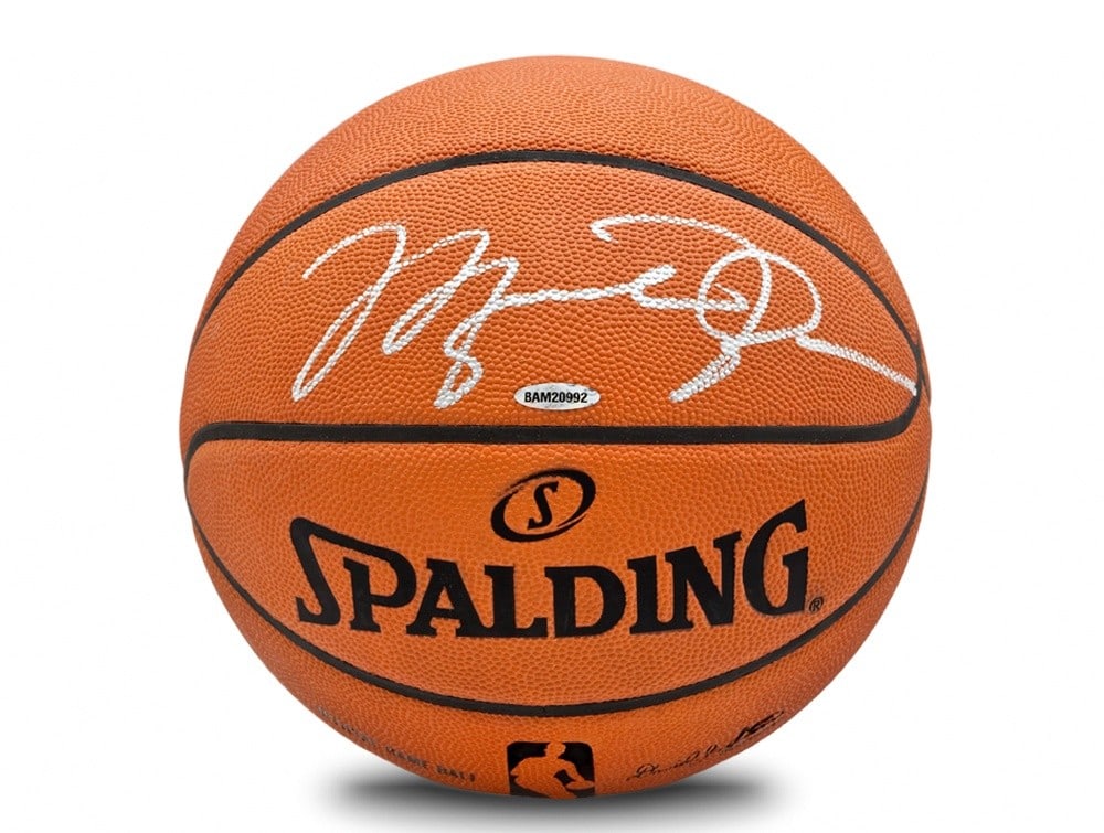 Michael Jordan Autographed NBA Spalding Basketball Chicago Bulls Upper Deck (1 of 2)