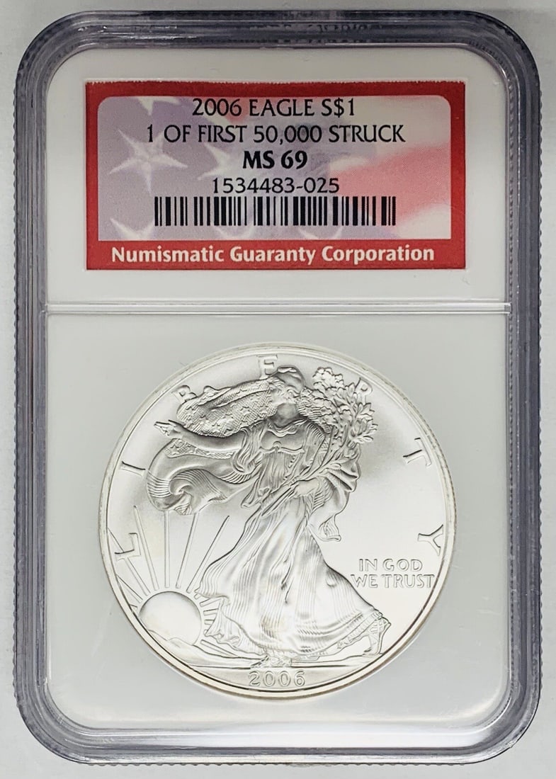 2006 American Silver Eagle Coin NGC MS 69 First 50000 Struck (1 of 2)