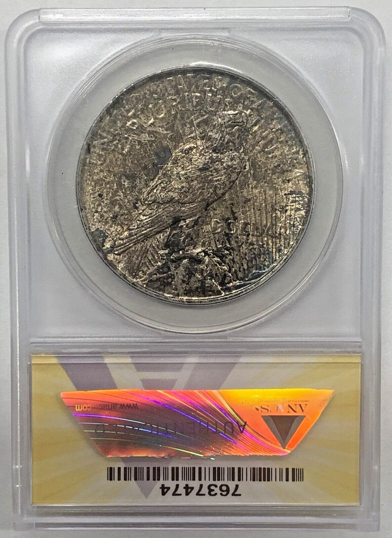 1922 Peace Silver Dollar Coin ANACS MS 62 Uncirculated (1 of 2)