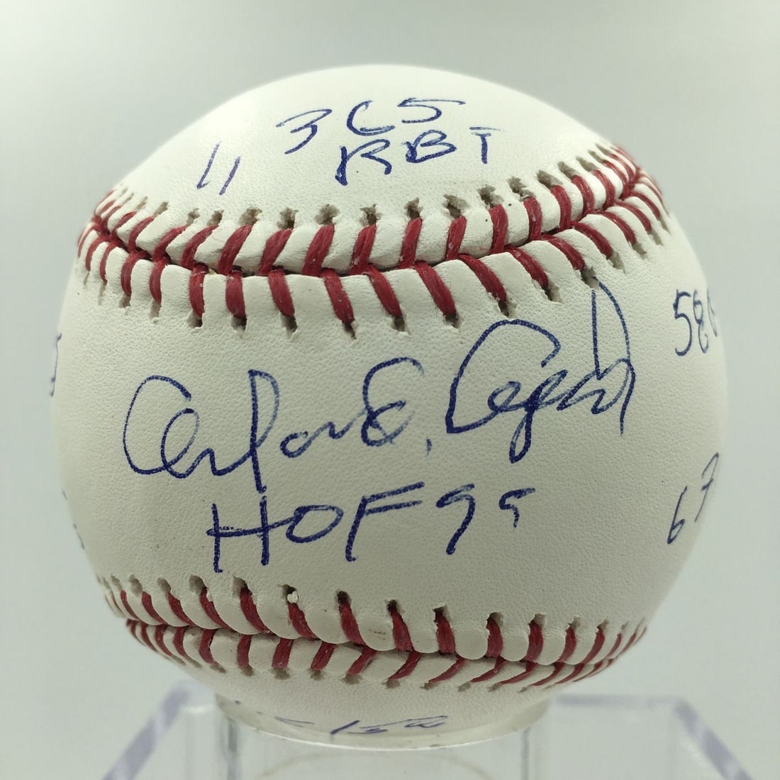 Orlando Cepeda Signed Stat Baseball MLB Authenticated Inscription (1 of 6)