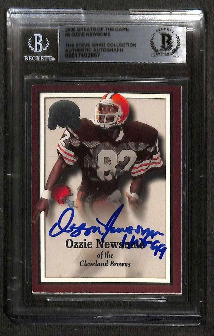 Ozzie Newsome Signed 2000 Greats of the Game #5 Card Beckett Authenticated (1 of 1)