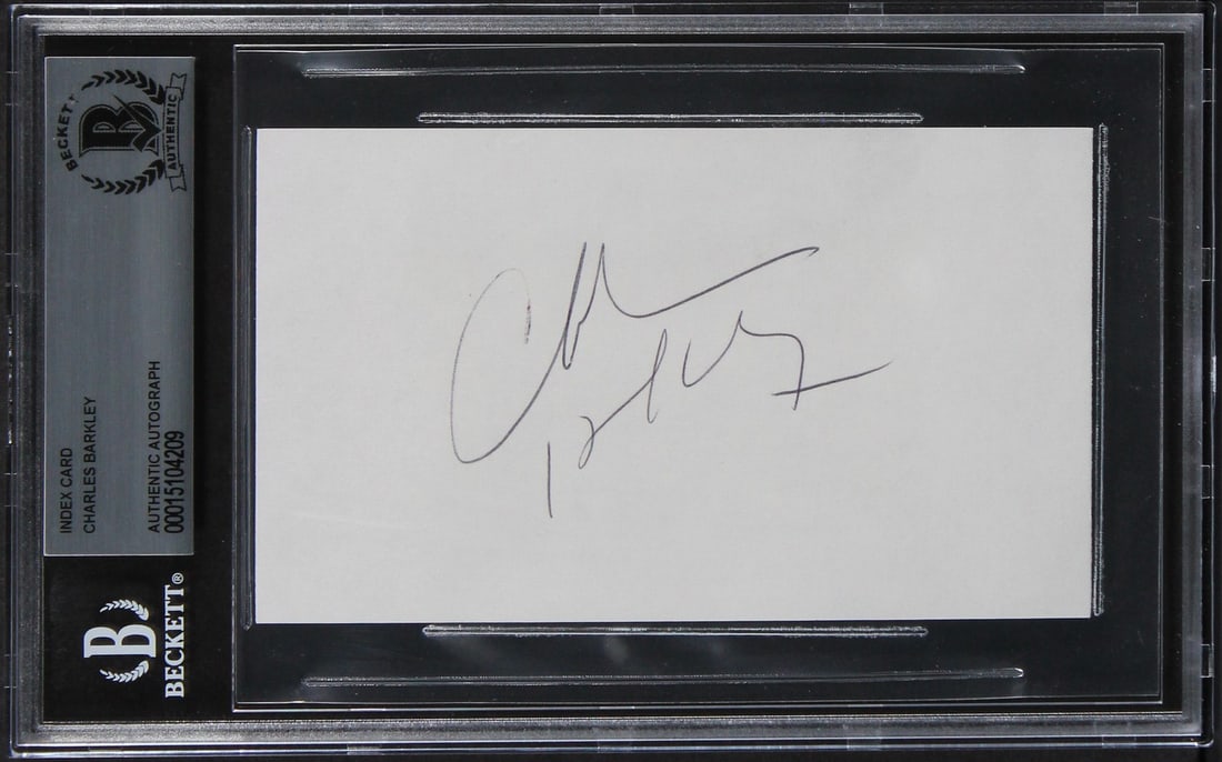 Charles Barkley Autographed 3x5 Index Card Phoenix Suns Beckett Authenticated (1 of 1)