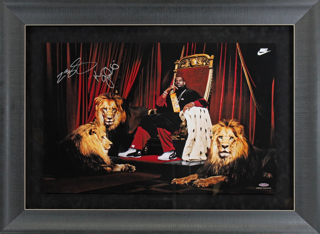 LeBron James Signed Framed 16x24 Photo with King James Inscription UDA (1 of 5)