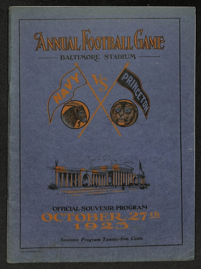 Navy Versus Princeton 1923 NCAA Football Game Program Original 10 27 1923 (1 of 3)