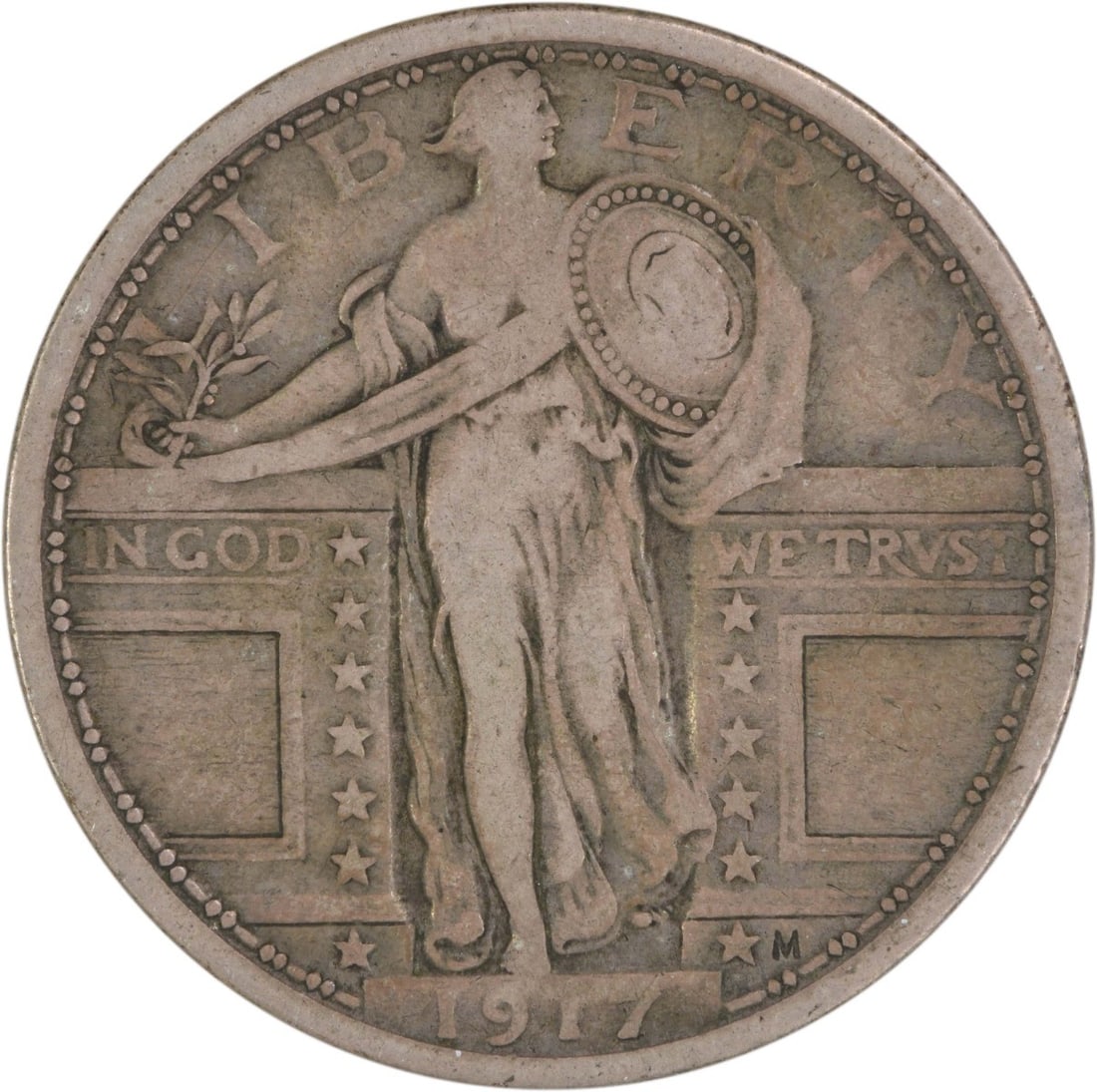 1917 Standing Liberty Silver Quarter 90% Silver Uncertified Type 1 (1 of 2)
