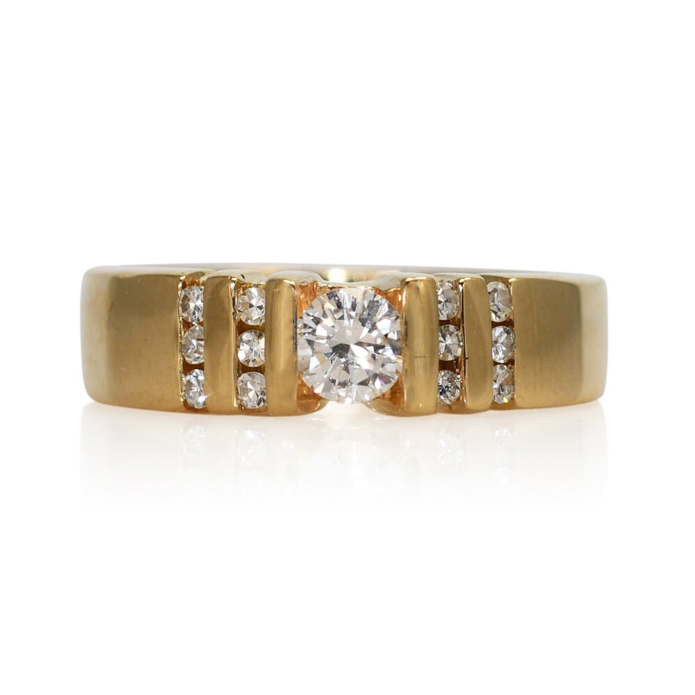 14K Yellow Gold .54ct Diamond Engagement Ring Size 6.5 (1 of 6)