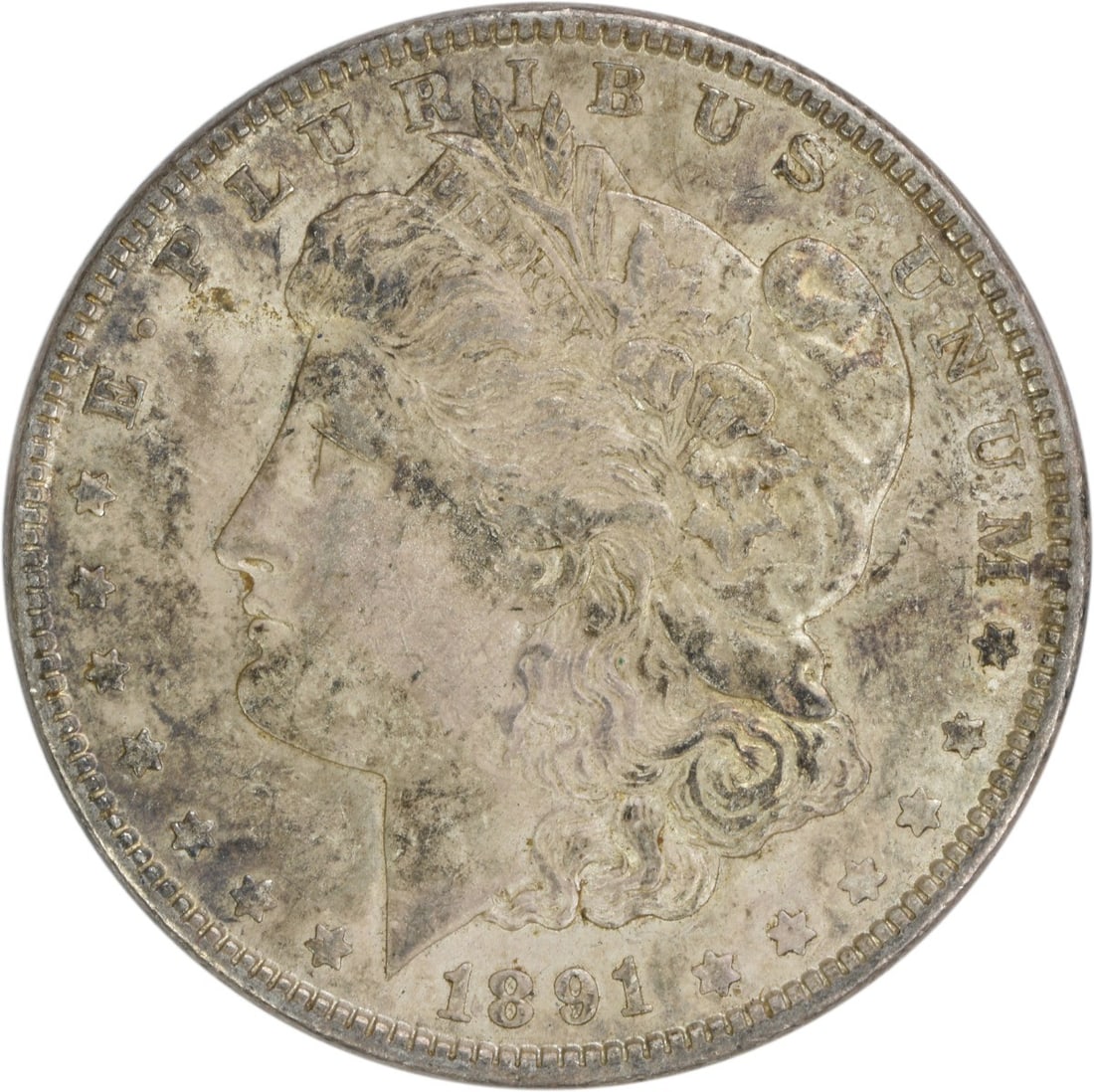 1891 AU Morgan Silver Dollar 90% Silver Uncertified Philadelphia Mint (1 of 2)