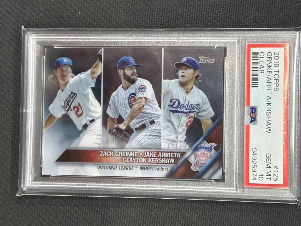 2016 Topps Clear Clayton Kershaw Arrieta Greinke PSA 10 Gem Mint #125 (1 of 2)