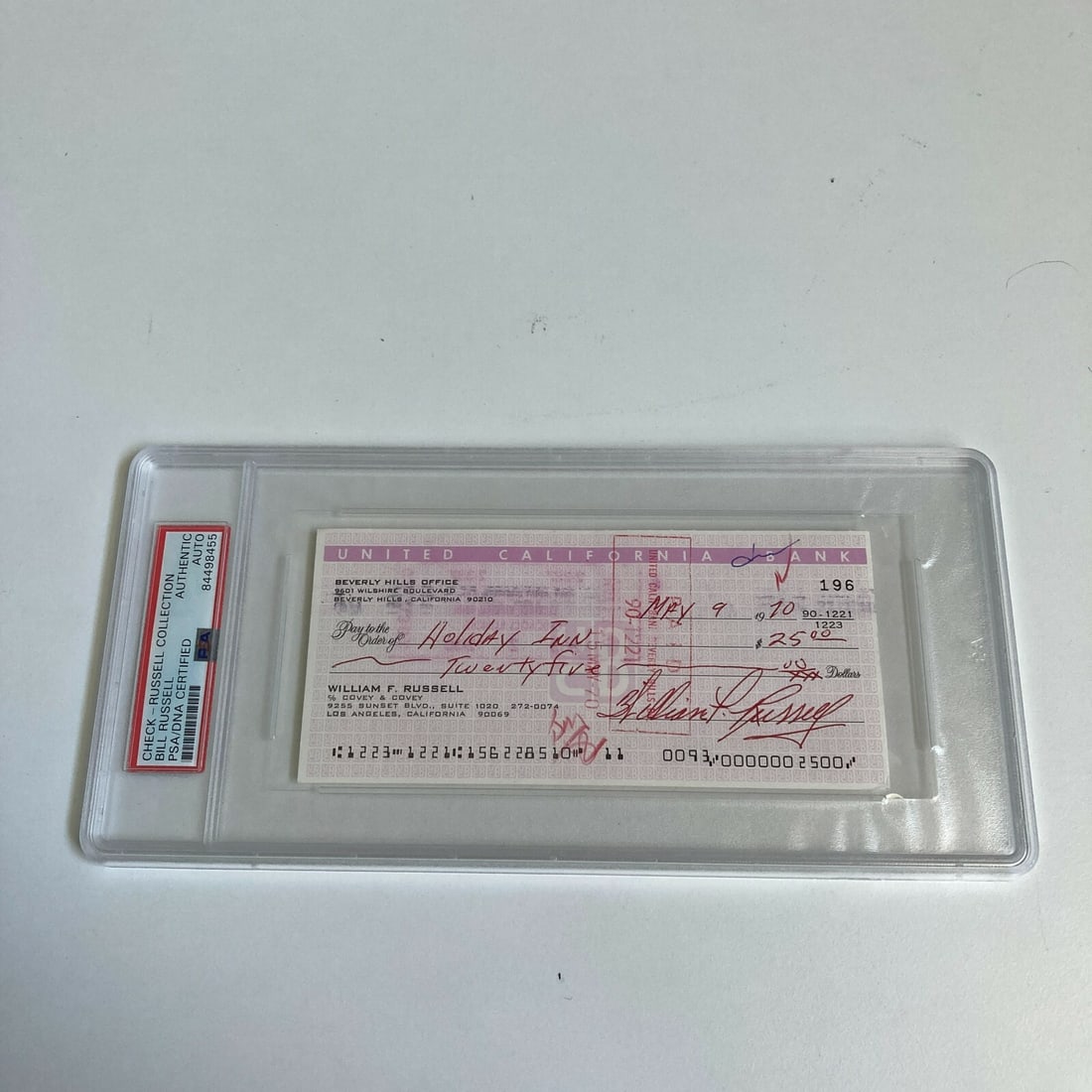 Bill Russell Signed Bank Check PSA DNA Boston Celtics HOF Legend (1 of 3)