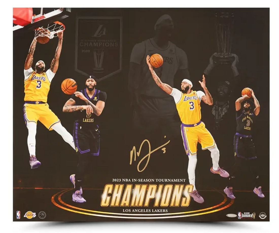 Anthony Davis Signed 20X24 Lakers Photo Championship Resume Upper Deck Authenticated (1 of 2)