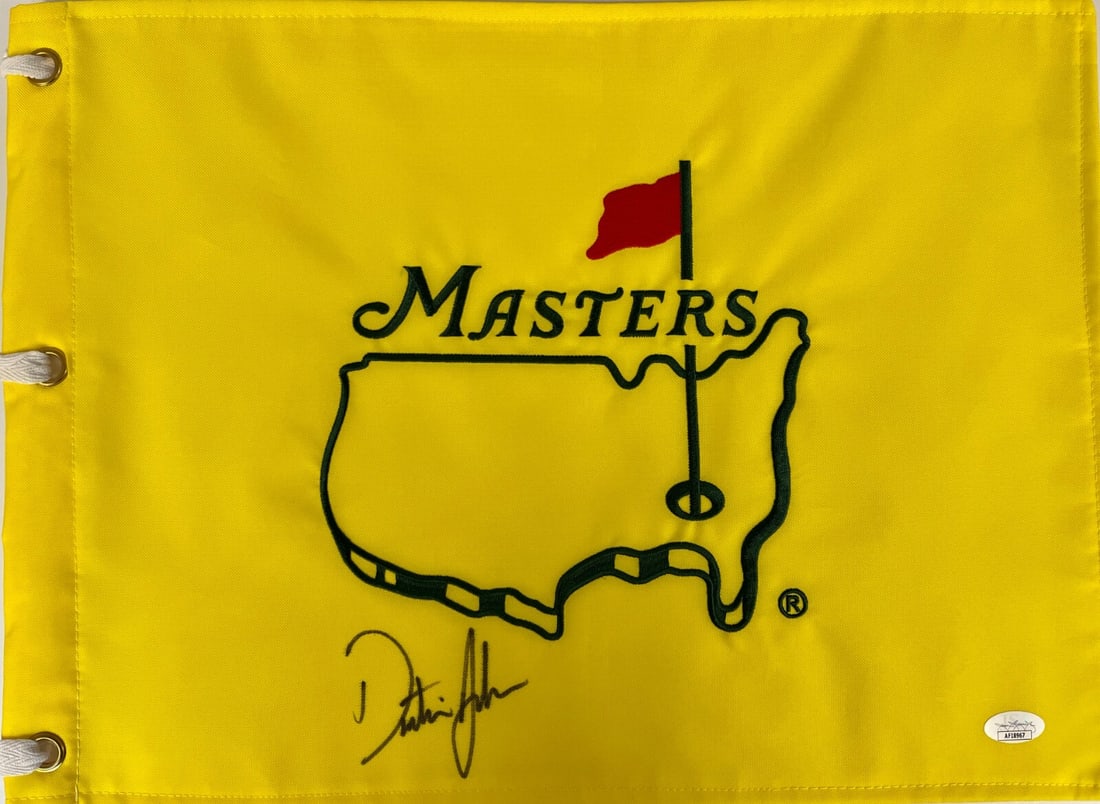 Dustin Johnson Signed 2020 Masters Pin Flag JSA Authenticated: Dustin Johnson Signed 2020 Masters Pin Flag JSA Authenticated Celebrate Dustin Johnson's historic victory at the 2020 Masters with this official Masters Pin Flag, beautifully signed by the champion hi