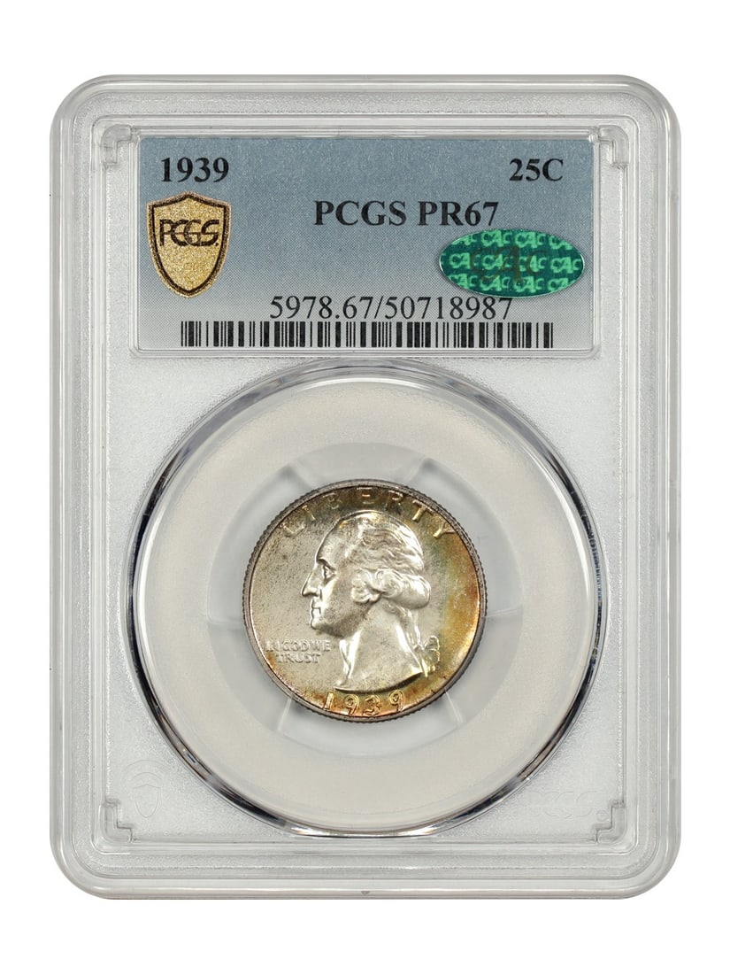 1939 Proof Washington Quarter PCGS PR67 with CAC Endorsement (1 of 4)