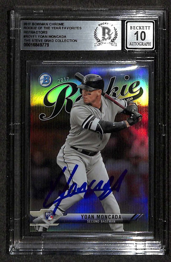 Yona Moncada 2017 Bowman Chrome Signed Auto 10 Beckett Authenticated (1 of 1)