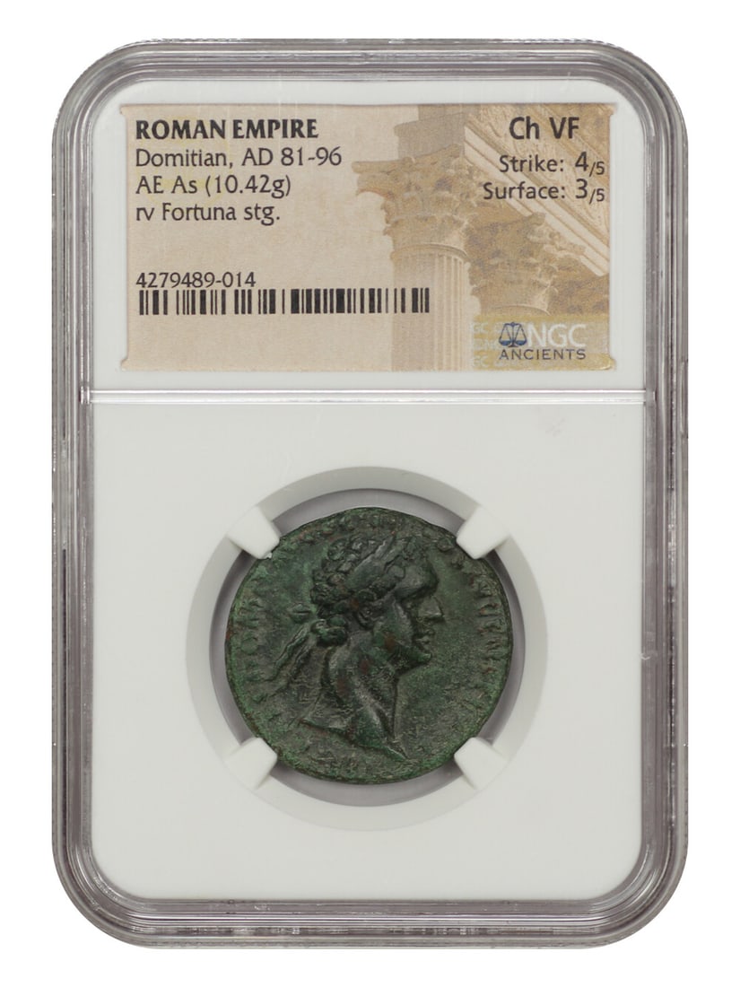 Ancient Roman Domitian AE As Coin Fortuna Reverse Circulated (1 of 4)