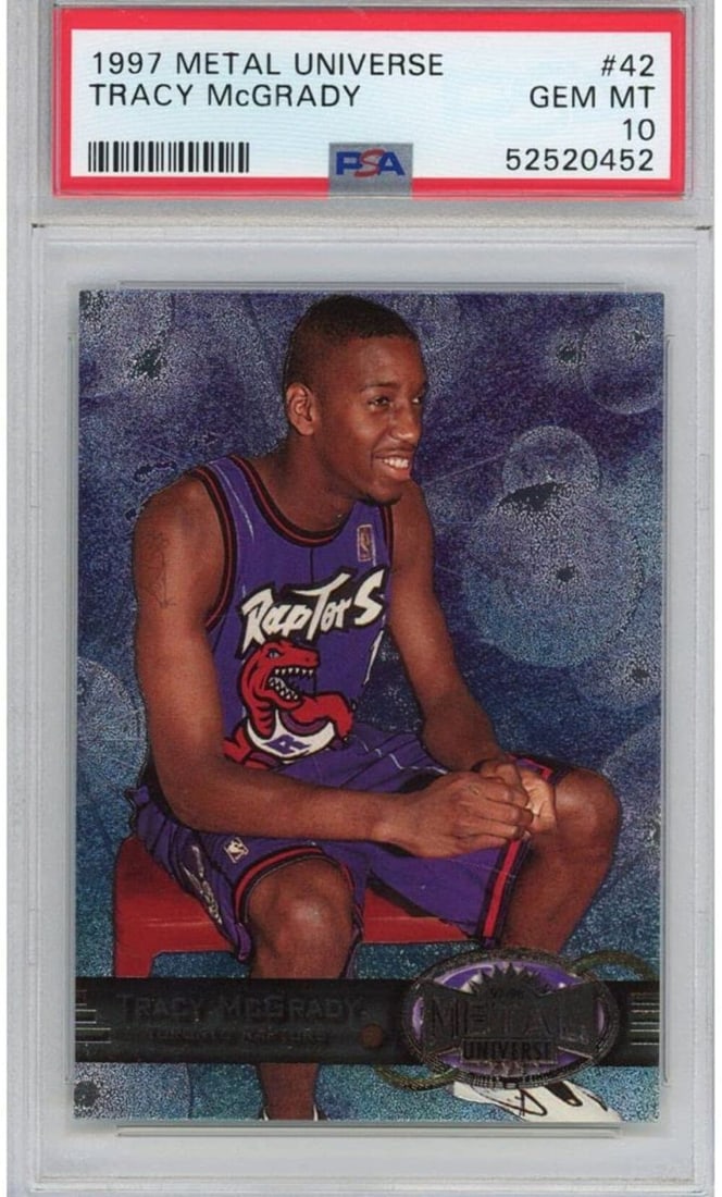 1997-98 Skybox Metal Universe Tracy McGrady #42 Rookie Card PSA 10 (1 of 2)