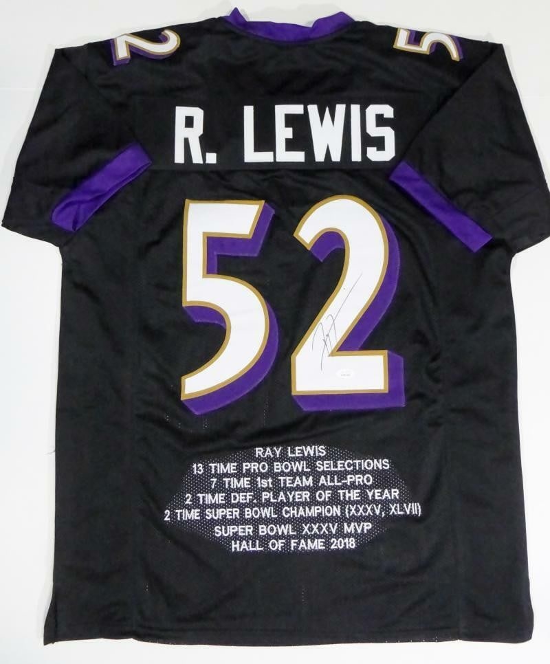 Ray Lewis Signed Black Pro Style Jersey Baltimore Ravens JSA Auth (1 of 3)