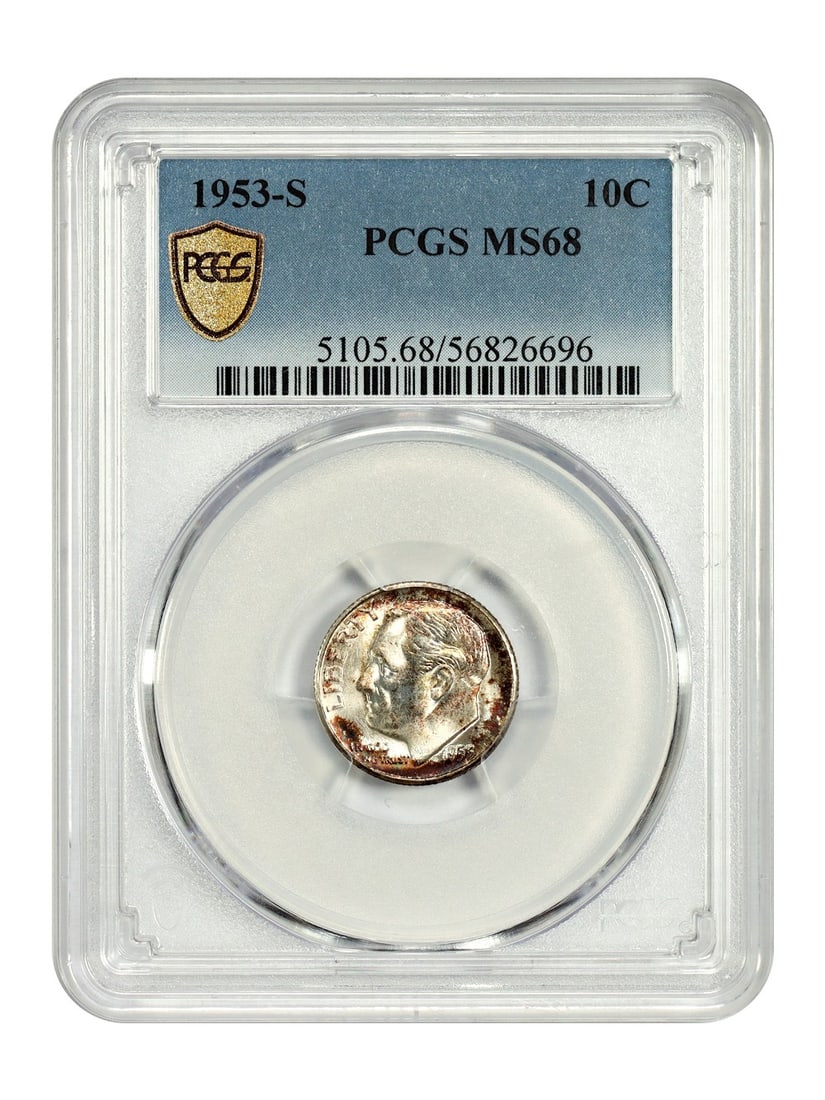 PCGS MS68 1953-S Roosevelt Dime 10 Cent Coin Uncirculated (1 of 4)