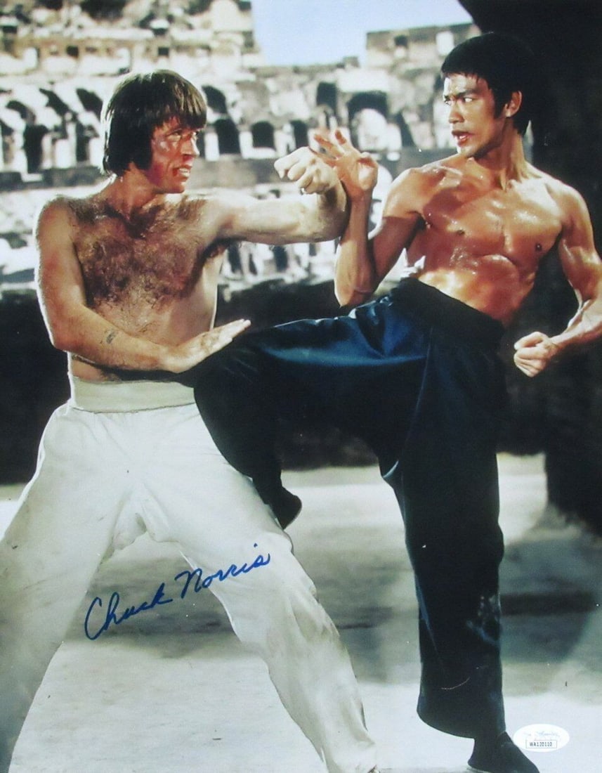 Chuck Norris Signed 11x14 Photo with Bruce Lee JSA Authenticated (1 of 3)