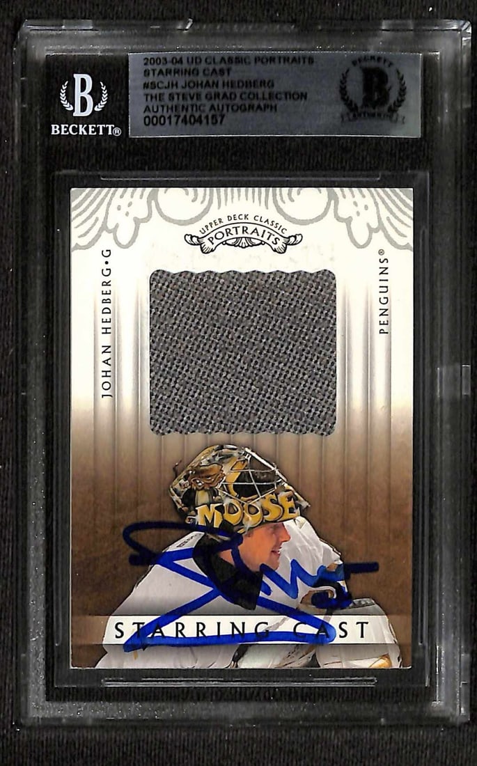 Johan Hedberg Signed 2003-04 Upper Deck Classic Portraits Card Beckett Authenticated (1 of 1)