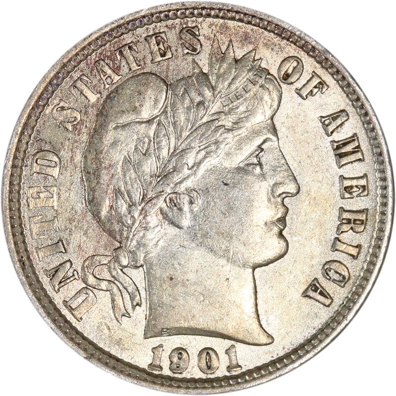 1901-P Barber Dime Silver Coin Circulated Philadelphia Mint (1 of 2)