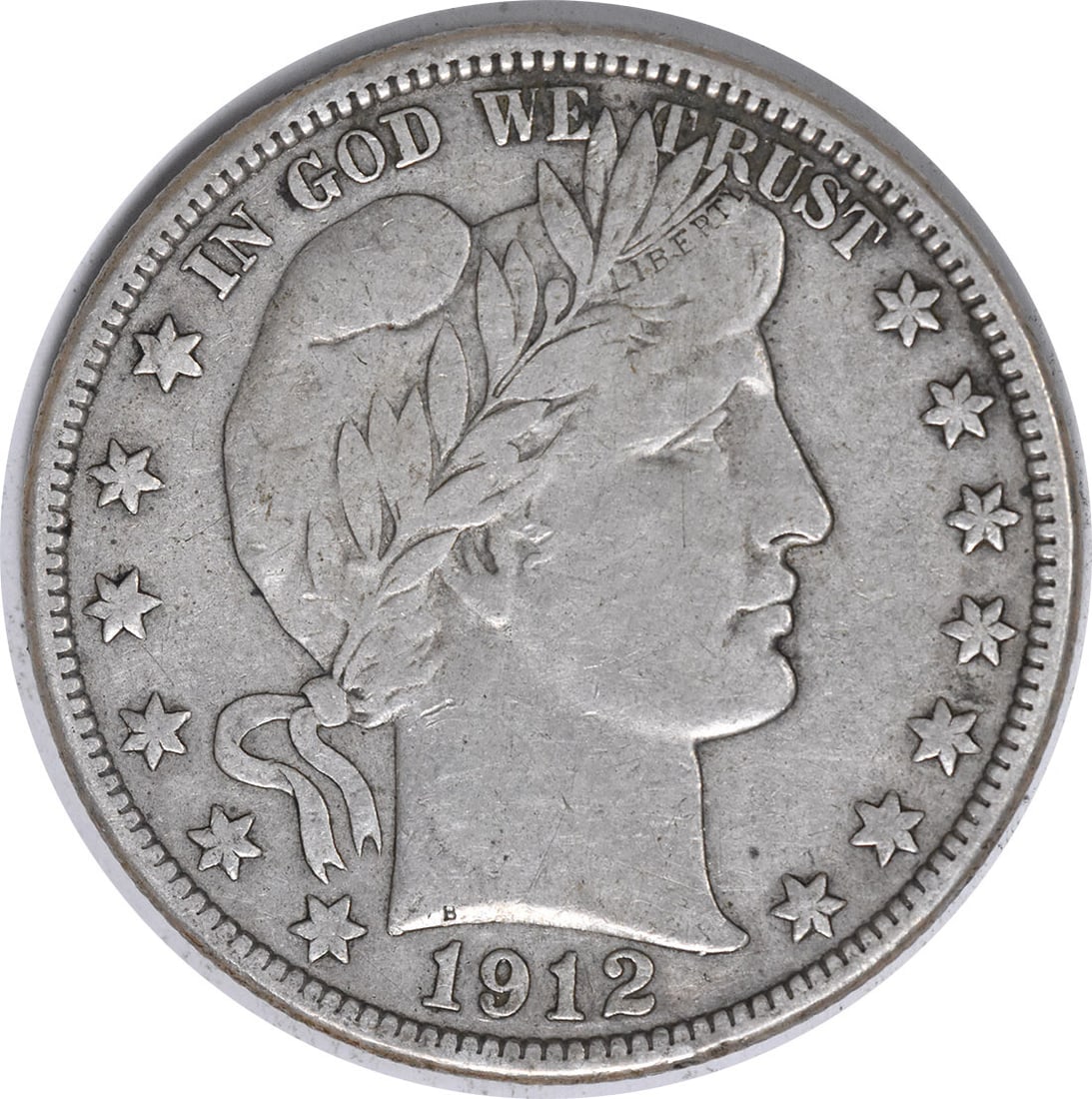 1912-D Barber Silver Half Dollar 50C VF Uncertified 90% Silver Denver Mint (1 of 2)