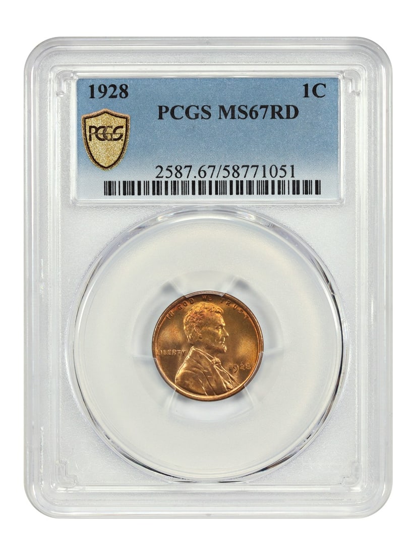 PCGS MS67RD 1928 Lincoln Wheat Cent Uncirculated 1C Philadelphia (1 of 4)