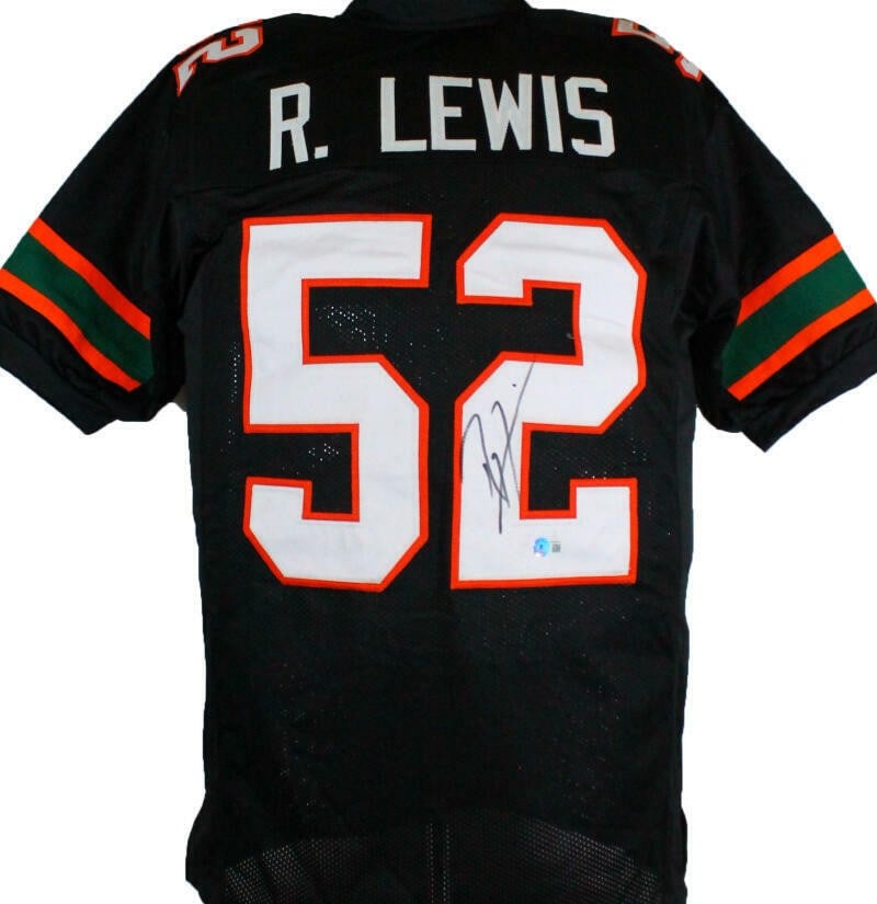 Ray Lewis Miami Hurricanes Autographed Jersey Beckett Authenticated (1 of 5)