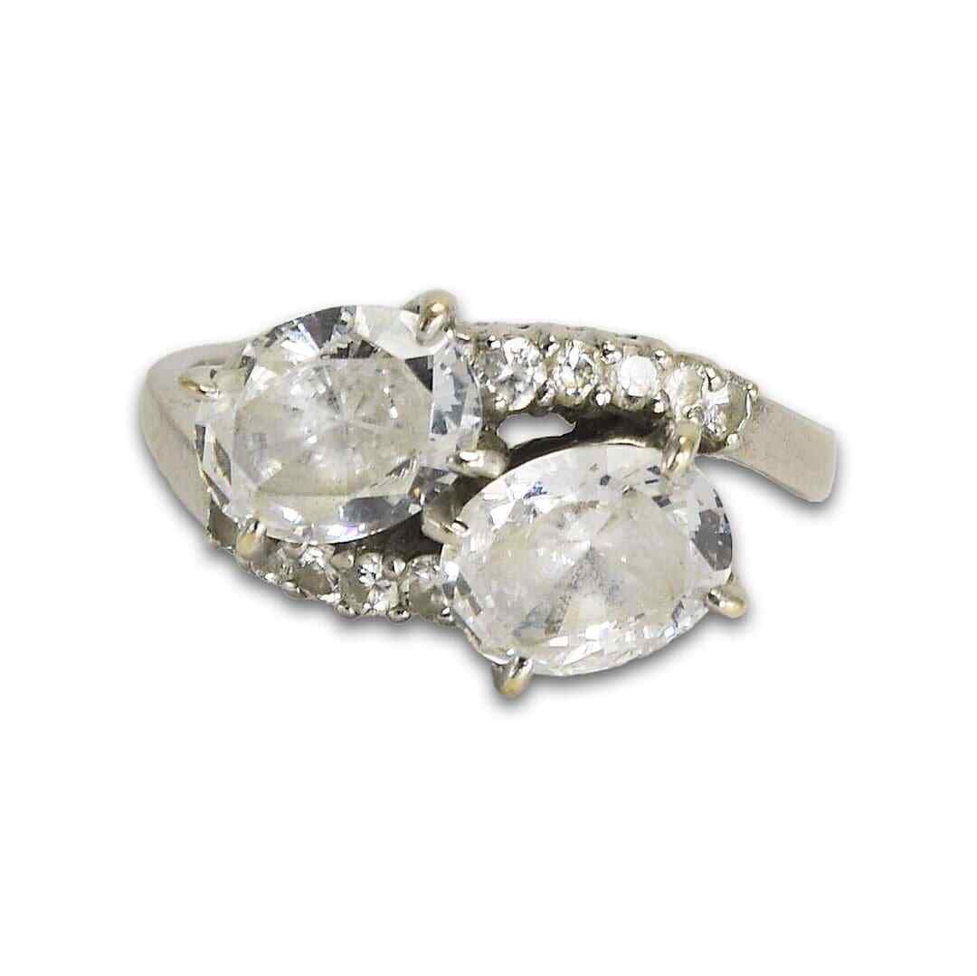 Elegant 14K White Gold Wrap Ring with Cubic Zirconia (1 of 6)